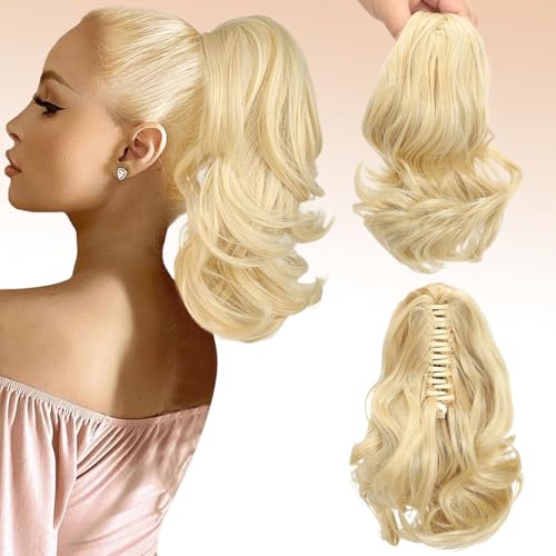 Webshaiy Short Ponytail Extension Pferdeschwanz Verlängerung 30cm Kurz Klaue Clip in Pferdeschwanz Haarverlängerungen Lockig Wellig Haarverlängerungen Synthetisches Haarteil für Frauen Hellblond Webshaiy Short Ponytail Extension Pferdeschwanz Verlängerung 30cm Kurz Klaue Clip in Pferdeschwanz Haarverlängerungen Lockig Wellig Haarverlängerungen Synthetisches Haarteil für Frauen Hellblond von Webshaiy