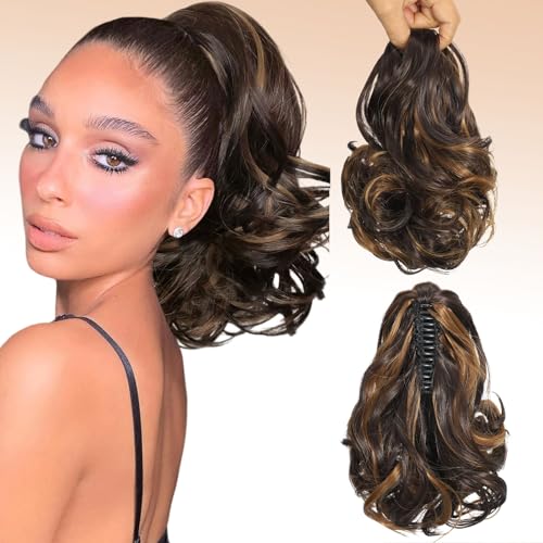 Webshaiy Short Ponytail Extension Pferdeschwanz Verlängerung 30cm Kurz Klaue Clip in Pferdeschwanz Haarverlängerungen Lockig Wellig Haarverlängerungen Synthetisches Haarteil für Frauen Highlight 4/27 Webshaiy Short Ponytail Extension Pferdeschwanz Verlängerung 30cm Kurz Klaue Clip in Pferdeschwanz Haarverlängerungen Lockig Wellig Haarverlängerungen Synthetisches Haarteil für Frauen Highlight 4/27 von Webshaiy