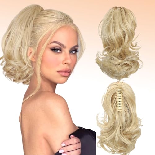 Webshaiy Short Ponytail Extension Pferdeschwanz Verlängerung 30cm Kurz Klaue Clip in Pferdeschwanz Haarverlängerungen Lockig Wellig Haarverlängerungen Synthetisches Haarteil für Frauen Natural Blonde Webshaiy Short Ponytail Extension Pferdeschwanz Verlängerung 30cm Kurz Klaue Clip in Pferdeschwanz Haarverlängerungen Lockig Wellig Haarverlängerungen Synthetisches Haarteil für Frauen Natural Blonde von Webshaiy