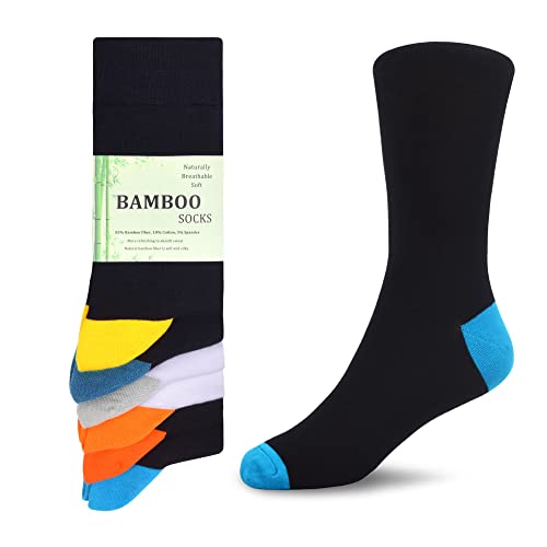 WeciBor Bambus-Socken Atmungsaktiv gegen Schweißfüße Super Weich Unisex Socken 6 Paar, Größe 43-46 von WeciBor