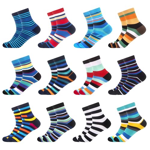 WeciBor Herren Bunt Lustige Quarter Socken aus Baumwolle 12 Paar, Größe 43-46 von WeciBor