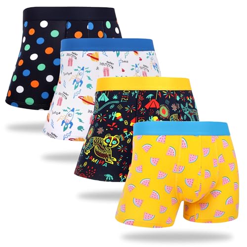 WeciBor Herren Bunte Boxershorts Unterwäsche Baumwolle Funny Hipster Sportliche Männer Unterhosen Retroshorts Multipack von WeciBor