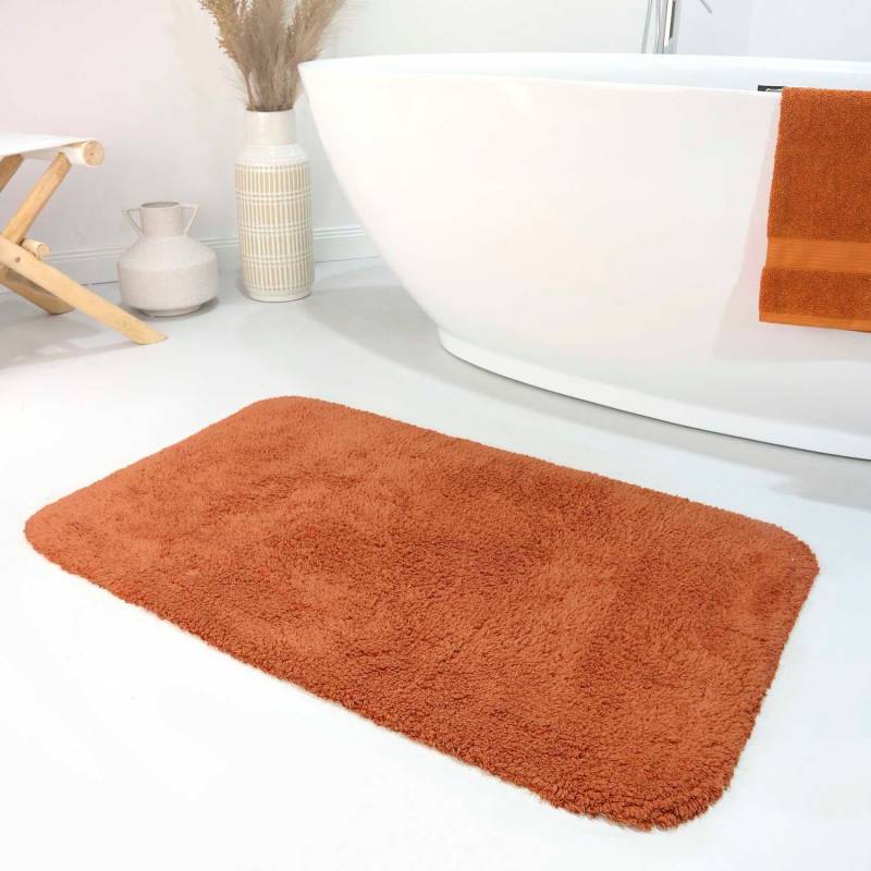 Wecon home Basics Badematte "Ole WB-2721" Höhe 20 mm fußbodenheizungsgeeignet 100% Baumwollflor, waschbar, einfarbig, Badezimmerteppich von Wecon Home Basics