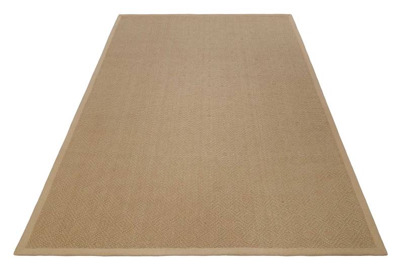 Wecon home Teppich "Hugo two, Juteteppich, als Läufer erhältlich" rechteckig 8 mm Höhe Naturfaser, 100% Jute, Sisal-Optik, pflegeleicht, Wohnzimmer, Raute von Wecon Home