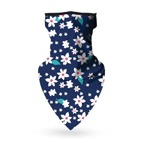 WedDecor Unisex Multifunktionstuch Halstuch Kopfbedeckung Schal mit Ohrschlaufe Gesichtsbedeckung Staubschutz Waschbar Wiederverwendbar Dehnbar Gr. Einheitsgröße, Strarry Flower von WedDecor
