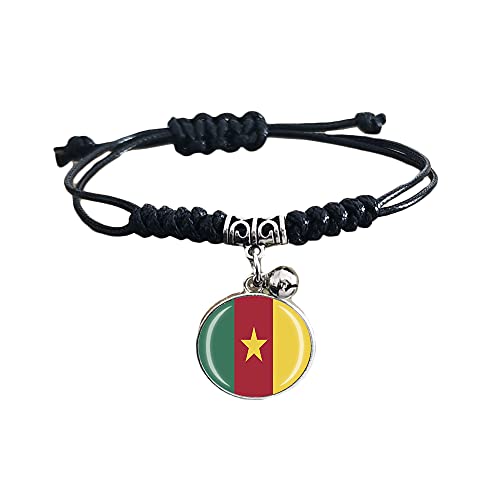 Armband mit Kamerun-Flagge, verstellbar, Nylon, Kristall, Souvenir, modisches handgefertigtes Armband für Damen und Herren von Wedare Souvenir