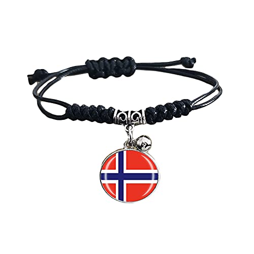 Armband mit Norwegen-Flagge, verstellbar, Nylon, Kristall, Souvenir, handgefertigt, für Damen und Herren, besonderes Geschenk von Wedare Souvenir