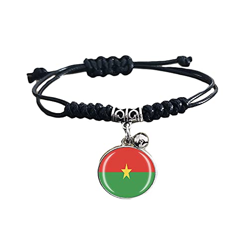 Burkina Faso geflochtenes Armband mit Flagge, verstellbar, Nylonkette, Kristallarmband, Souvenir, modisches handgefertigtes Armband für Damen und Herren von Wedare Souvenir