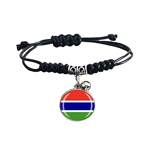 Geflochtenes Armband mit Gambia-Flagge, verstellbar, aus Nylon, Kristall, Souvenir, modisches handgefertigtes Armband für Damen und Herren von Wedare Souvenir