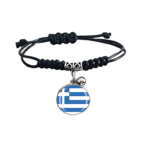 Geflochtenes Armband mit Griechenland-Flagge, verstellbar, Nylonkette, Kristallarmband, Souvenir, modisches handgefertigtes Armband für Damen und Herren von Wedare Souvenir