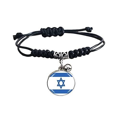 Geflochtenes Armband mit Israel-Flagge, verstellbar, Nylonkette, Kristall, Souvenir, modisch, handgefertigt, für Herren und Damen, besonderes Geschenk von Wedare Souvenir