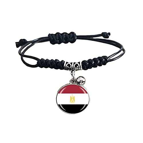 Geflochtenes Armband mit ägyptischer Flagge, verstellbar, Nylonkette, Kristallarmband, Souvenir, modisches handgefertigtes Armband für Damen und Herren von Wedare Souvenir