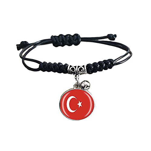 Geflochtenes Armband mit türkischer Flagge, verstellbar, Nylonkette, Kristallarmband, Souvenir, modisches handgefertigtes Armband für Damen und Herren von Wedare Souvenir