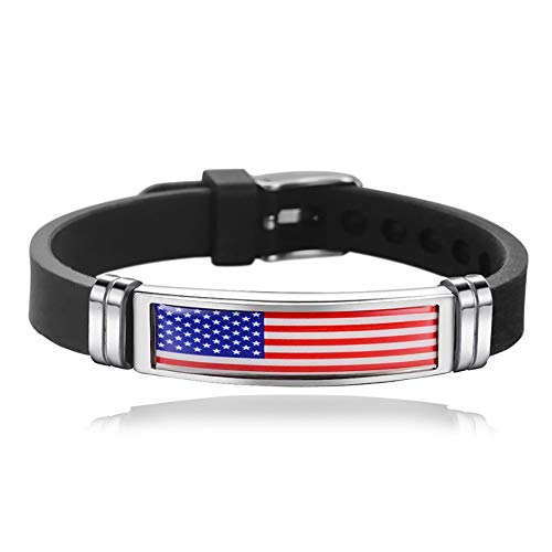 Vereinigte Staaten Amerika Flagge Geflochtenes Armband Silikon Kette Armband Souvenir, USA Mode Handgemachtes Armband für Mann & Frau Besonderes Tagesgeschenk von Wedarego