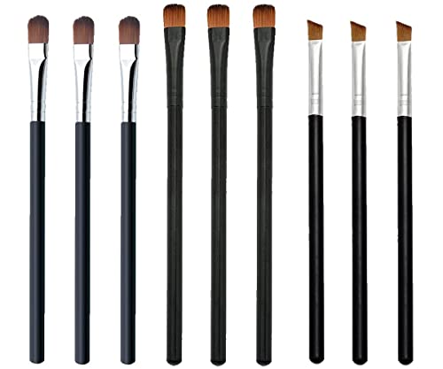 Augen-Make-up-Pinsel 9 Lidschattenpinsel Roségold-Make-up-Pinsel-Set mit weichem Kunsthaar und Massivholzgriffen für Lidschatten, Verblenden, Augenbrauen, Eyeliner von WeddHuis