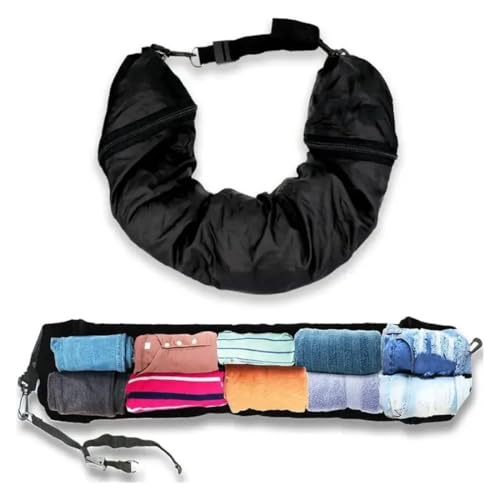 WeddHuis 1 Stück Nackenkissen Reise,Multifunktionales U-Förmiges Reise Nackenkissen Stopfbar,Befüllbares Clothing Nackenhörnchen Stopfbares Travel Pillow für Flugzeug (Schwarz) von WeddHuis