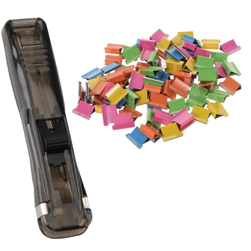 WeddHuis 1 pcs Push Clip Dispenser Befestigungsclips Hefter Clip Dispenser mit 50 Clips Hefter tragbarer Quick Push Clip Dispenser für Büro Haushalt Schulbedarf Push Hefter von WeddHuis