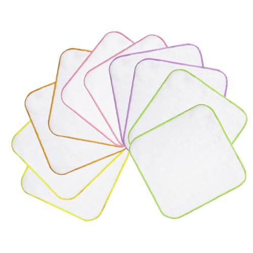 WeddHuis 10 Flanell-Tücher aus Baumwolle, wiederverwendbare Baby-Flanell-Tücher, Alternative zu Feuchttüchern, waschbare Mini-Tücher (15,5 * 15,5 cm) von WeddHuis