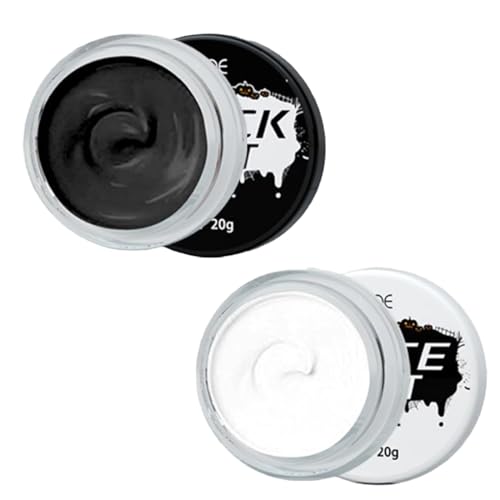WeddHuis 100g Halloween Schminke, Kinderschminke Karnevals Make up Set, Face Paint für Theaterschminke, Faschingsschminke für Kinder Erwachsene Fasching SFX Makeup (Schwarz Weiß) von WeddHuis