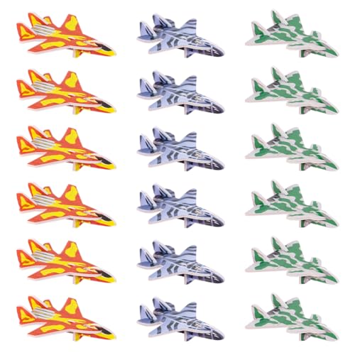 WeddHuis 18 PCS Styroporflieger Segelflugzeuge Styroporgleiter für Jungen & Mädchen Kindergeburtstag Mitgebsel Gastgeschenke Schaumstoff Flugzeug Kinder Give Aways Partytüten Füller von WeddHuis