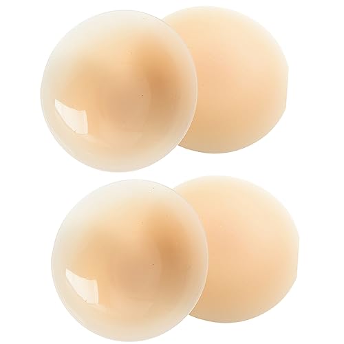 WeddHuis 2 Paar Silikon Nippelpads Trägerloser Unsichtbarer Selbstklebender Klebe BH Push Up, Wiederverwendbare & Waschbare Brustwarzen Abdeckungen von WeddHuis