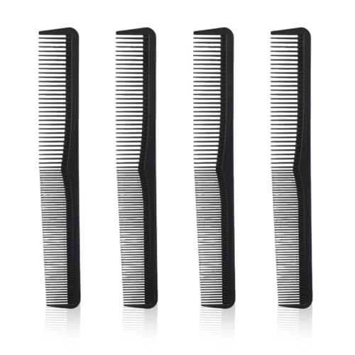 WeddHuis 6er Set Multifunktionaler Carbon Kamm für Männer & Frauen - Schwarz, 19cm Breite, für Glattes, Welliges, Lockiges, Eingewickeltes Haar von WeddHuis