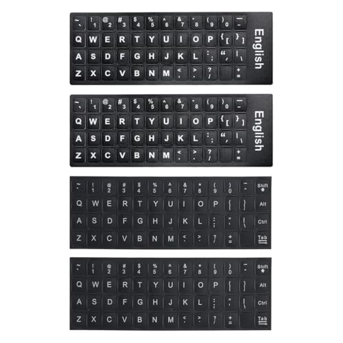WeddHuis 4 Stück Englisch-Tastatur Ersatzaufkleber Tastaturaufkleber Uk Nicht Transparent Schwarze Aufkleber Mit Weißen Buchstaben Computer Tastatur Laptop Desktop Notebook Aufkleber English WeddHuis 4 Stück Englisch-Tastatur Ersatzaufkleber Tastaturaufkleber Uk Nicht Transparent Schwarze Aufkleber Mit Weißen Buchstaben Computer Tastatur Laptop Desktop Notebook Aufkleber English von WeddHuis