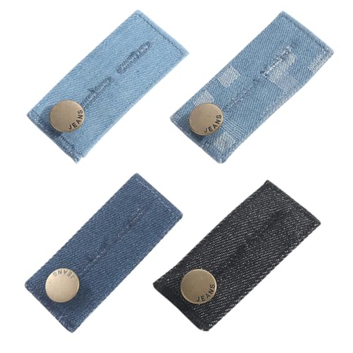 WeddHuis 4 Stück Hosenbunderweiterung Knopf Taille,8,5 * 3,5 cm Taillenverlängerungen Einstellbar Jeans Taille Erweiterung Knopf Bund-Expanders Knopfverlängerung für Hosen Jeans Röcke Umstandshose von WeddHuis
