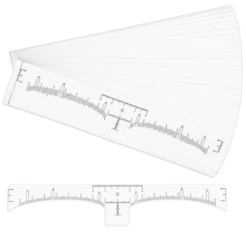 WeddHuis 50 Stück Augenbrauen-Lineal,Augenbrauenlineal Schablonen,Einweg Augenbrauenlineal,Microblading Augenbrauen Aufkleber,Eyebrow Microblading,Augenbrauenmesser,Shaper Werkzeug von WeddHuis