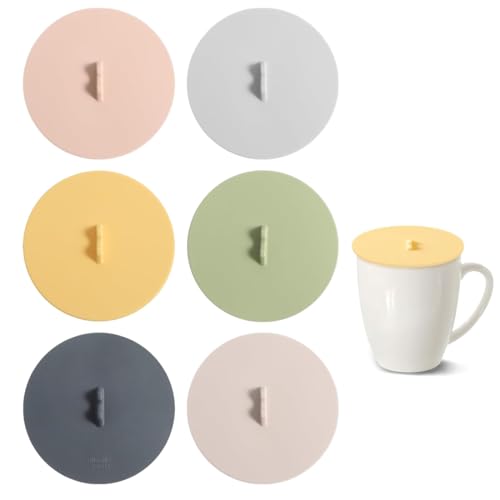 WeddHuis 6 Stücke Silikon Deckel Wiederverwendbarer Anti Staub für Tasse Trinkgläser Kaffee Mug Bierkrug (10cm) (Bunt) von WeddHuis