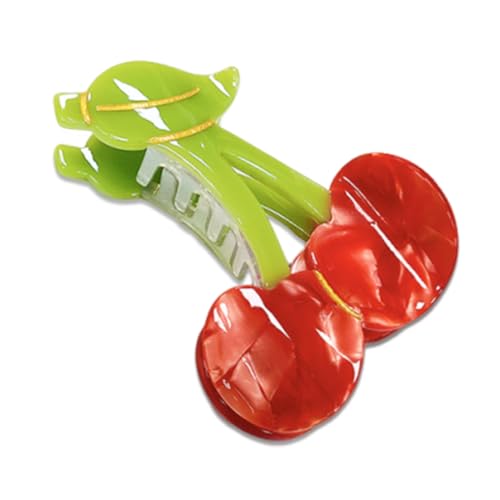 WeddHuis Sommer Haarklammern, Süße Kirsche Haarklauen Clips, Kleine Cellulose Acetat Haarspangen für Frauen, Leicht und Bunt (Kirsche) von WeddHuis