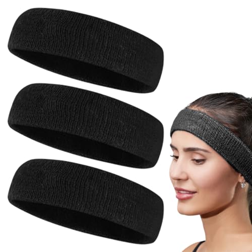 WeddHuis Sport Kopfband Stirnband Schweißbänder Frottee für Damen Herren - Laufen Fahrrad Joggen Tennis Fußball von WeddHuis