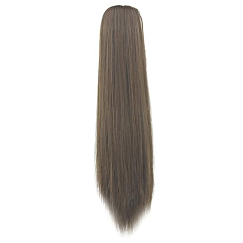 Klauenclip Ponytail Extension Synthetic 22inch Langer gerader falscher Pferdeschwanz für Frauen Feste Farbe Tapfer hitzebeständiges Haarverlängerungen für Make -up -Frisur, 1 von Weddflower