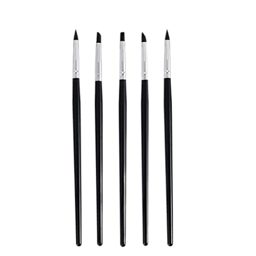 Nagellackstifte Nagelkunst Stift 5pcs Nagelkunst Pinsel Silikon Nagel Skulptur Stift DIY Nagellack Pinsel für Nagelkunstwerkzeuge Doting Salon -Werkzeug von Weddflower