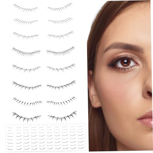 Untere Wimpern 10 Blatt Einweg wasserdichte, schweißfache Wimpernaufkleber Simulation Nette natürliche Bodenwimpern für Frauen Mädchen, 1 von Weddflower