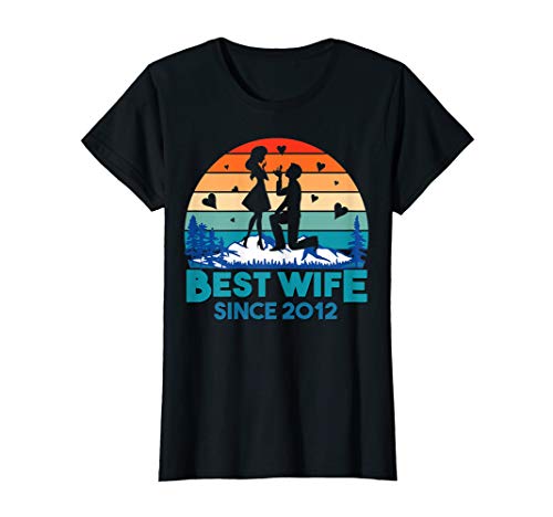 Damen Best Wife Since 2012 Epic Vintage 8th Wedding Anniversary T-Shirt von Wedding Anniversary Gift for Her Retro Vintage Co.