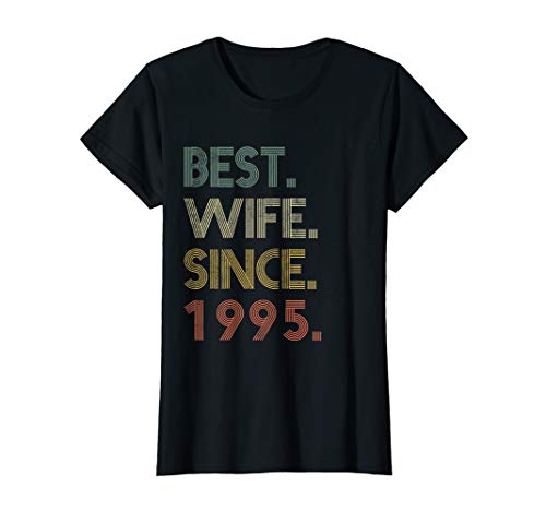 Damen Best Wife Since 1995 Epic Matching 25th Wedding Anniversary T-Shirt von Wedding Anniversary Gift for Him Her Romantic Co.