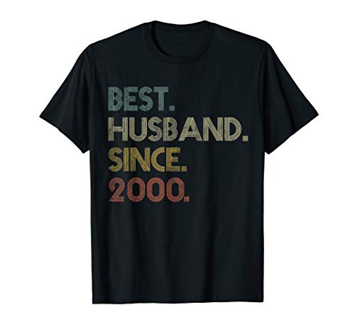 Herren Best Husband Since 2000 Epic Couple 20th Wedding Anniversary T-Shirt von Wedding Anniversary Gift for Him Her Romantic Co.