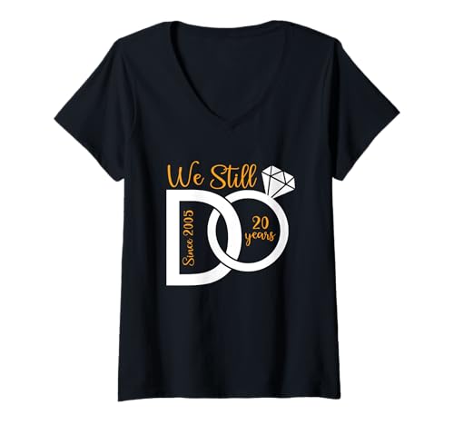 Damen Das tun wir immer noch seit 2005 20 Jahren T-Shirt mit V-Ausschnitt von Wedding Anniversary Milestone Celebration