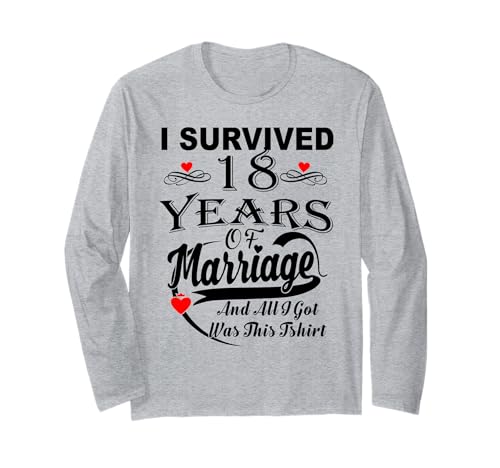 Geschenk zum 18. Hochzeitstag für Frauen Männer Paare Langarmshirt Geschenk zum 18. Hochzeitstag für Frauen Männer Paare Langarmshirt von Wedding Anniversary Shirt