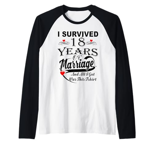 Geschenk zum 18. Hochzeitstag für Frauen Männer Paare Raglan Geschenk zum 18. Hochzeitstag für Frauen Männer Paare Raglan von Wedding Anniversary Shirt
