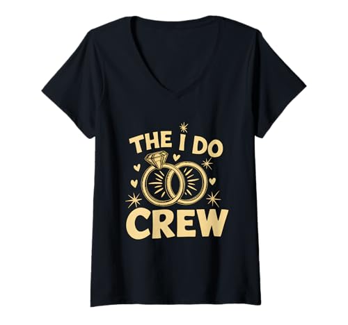 Damen The I Do Crew Verlobungsring Bride Squad Hochzeitsdesign T-Shirt mit V-Ausschnitt Damen The I Do Crew Verlobungsring Bride Squad Hochzeitsdesign T-Shirt mit V-Ausschnitt von Wedding Humor and Bride Crew Designs