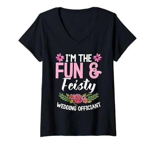 Damen Hochzeitsminister Celebrant I ´m The Fun Wedding Officiant T-Shirt mit V-Ausschnitt Damen Hochzeitsminister Celebrant I ´m The Fun Wedding Officiant T-Shirt mit V-Ausschnitt von Wedding Officiant Clothing For Ordained Minister