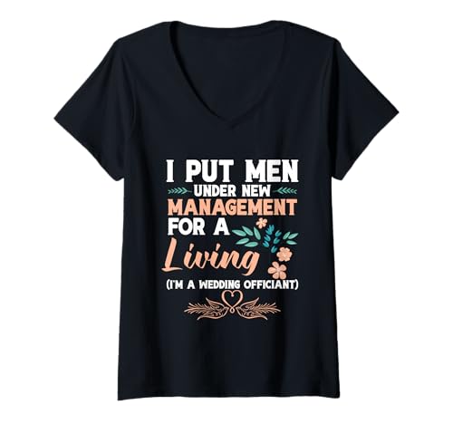 Damen Hochzeitsoffizier Minister Management Wedding Officiant T-Shirt mit V-Ausschnitt Damen Hochzeitsoffizier Minister Management Wedding Officiant T-Shirt mit V-Ausschnitt von Wedding Officiant Clothing For Ordained Minister