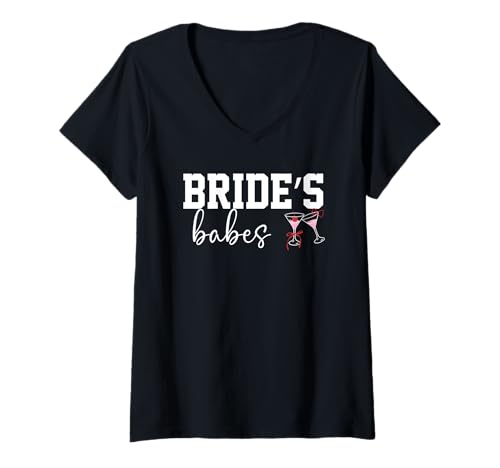 Damen Wedding Hen Do Bride's Babes T-Shirt mit V-Ausschnitt von Wedding