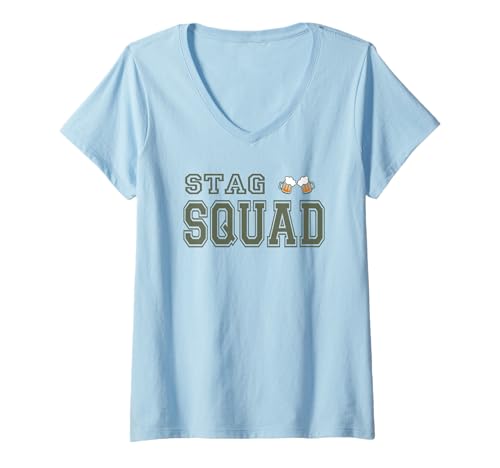 Damen Wedding Stag Squad T-Shirt mit V-Ausschnitt von Wedding