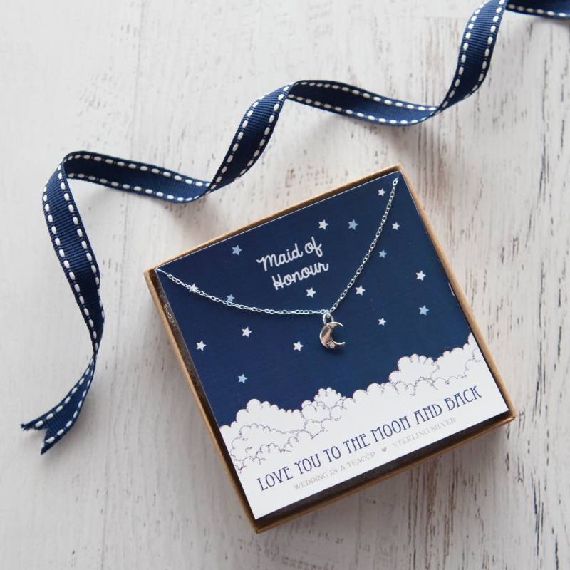 Liebe Dich Bis Zum Mond Sterling Silber Halskette Liebe Dich Bis Zum Mond Sterling Silber Halskette von WeddingInATeacup