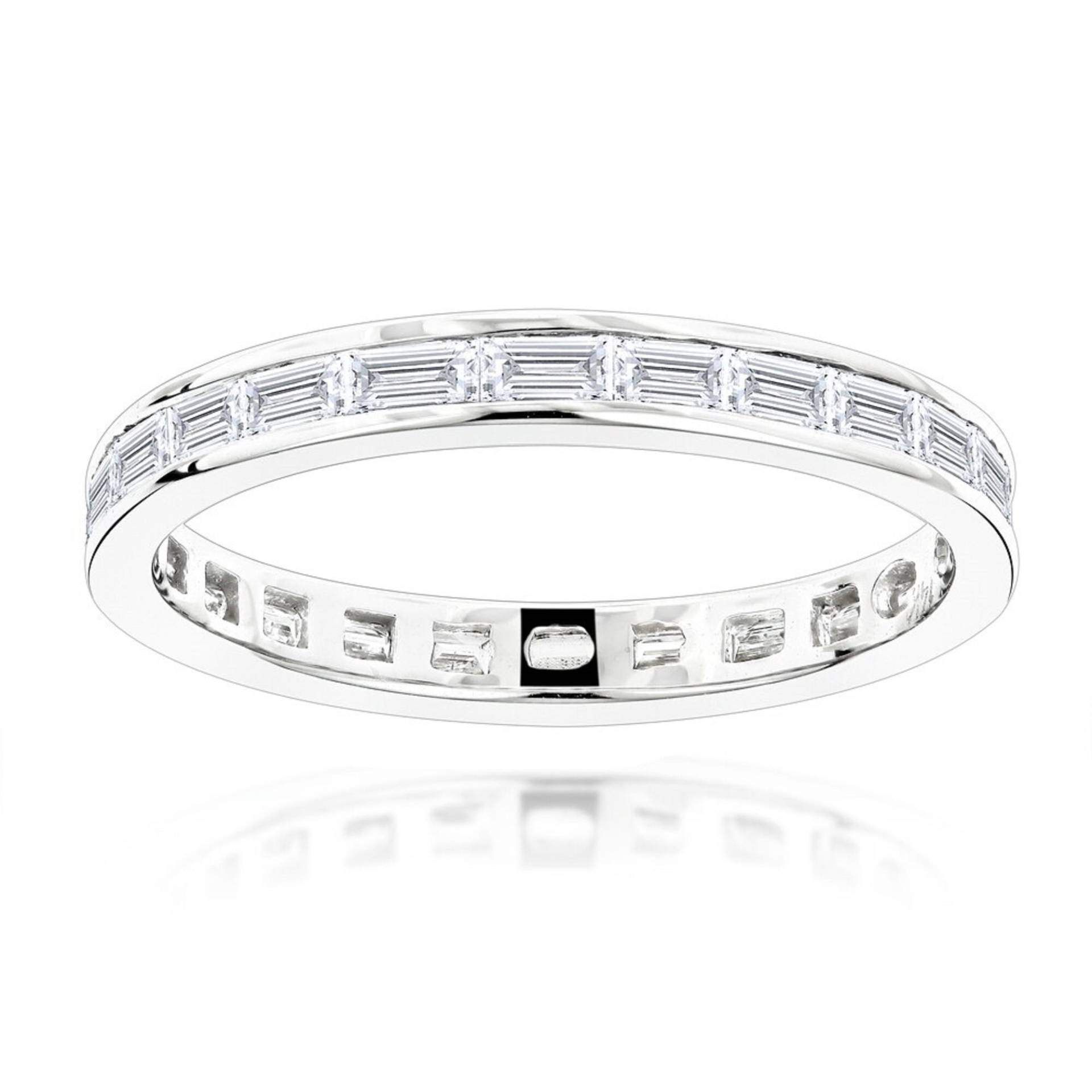 0.66 Ct Baguette Moissanit Ehering, Frauen Multi Stone Full Eternity Verlobungsring, Gold Handgemachte Versprechen Band, Geschenk Für Sie von WeddingJewellry