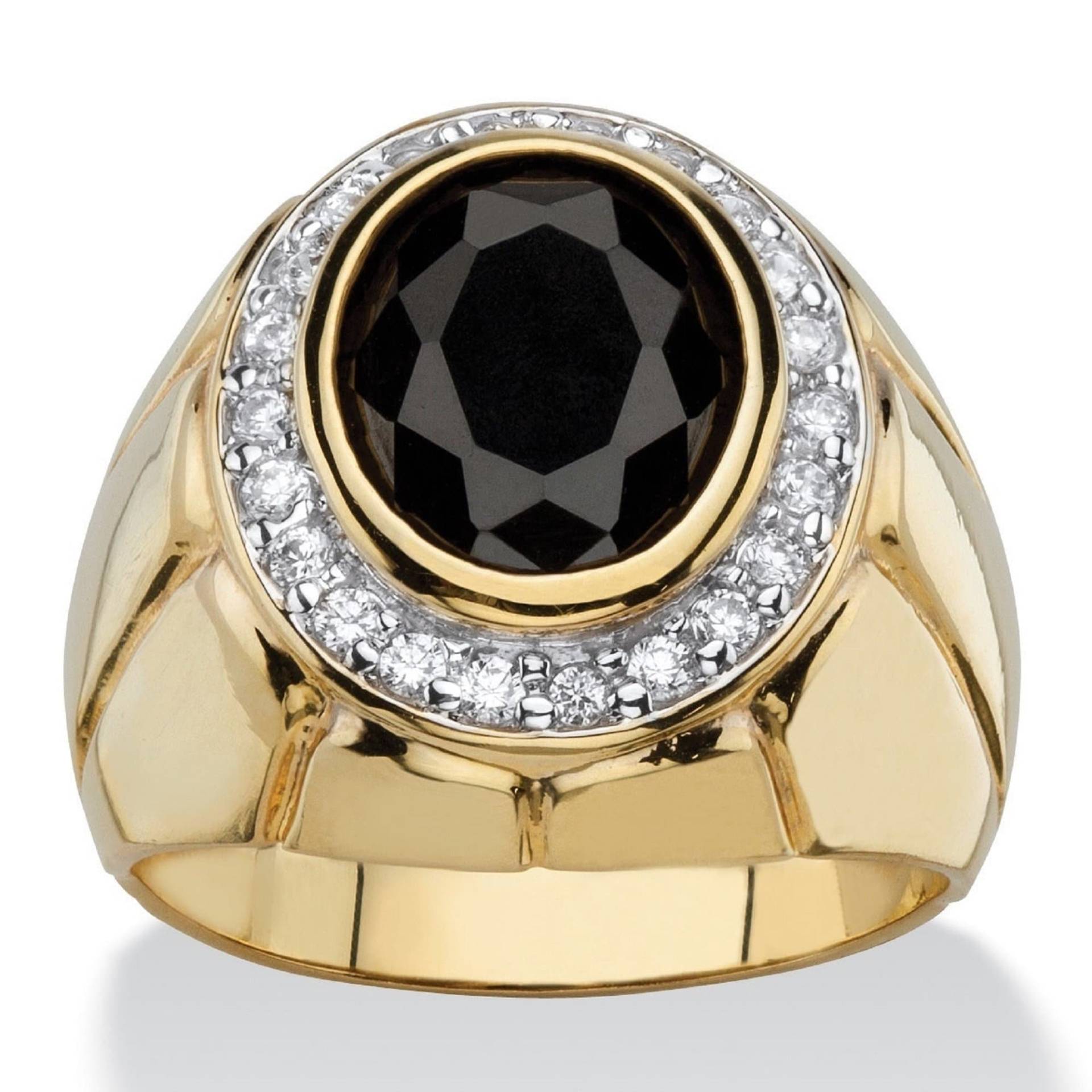 14K Solid Gold Herren Verlobungsring, Oval Geschnitten Große Onyx Und Akzent Moissanite Männliche Ehering, Männer Hochzeit Schmuck Geschenk Für Ihn von WeddingJewellry