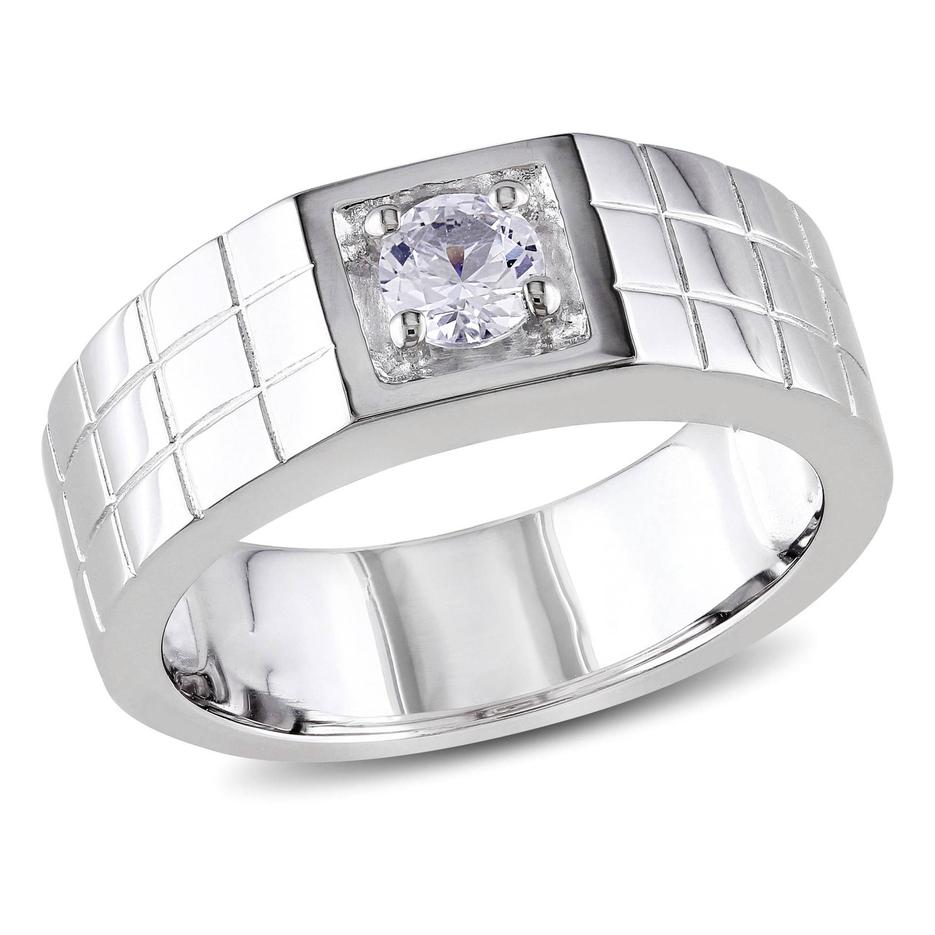 Herren Für Immer Ein Moissanite Ring, Mens Jahrestag Ring, Männliche Art Deco Einzigartige Ehering, Gold Versprechen Ring von WeddingJewellry